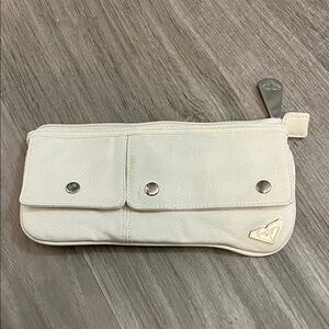Roxy Cream Clutch with Silver Details